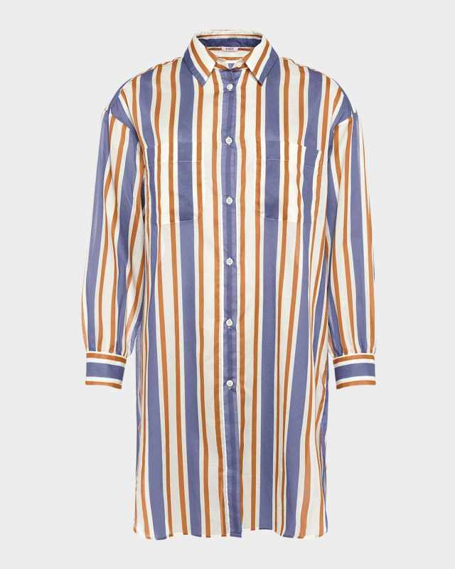 Season Striped Shirt Coverup